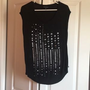 Rock & Republic flag shirt.